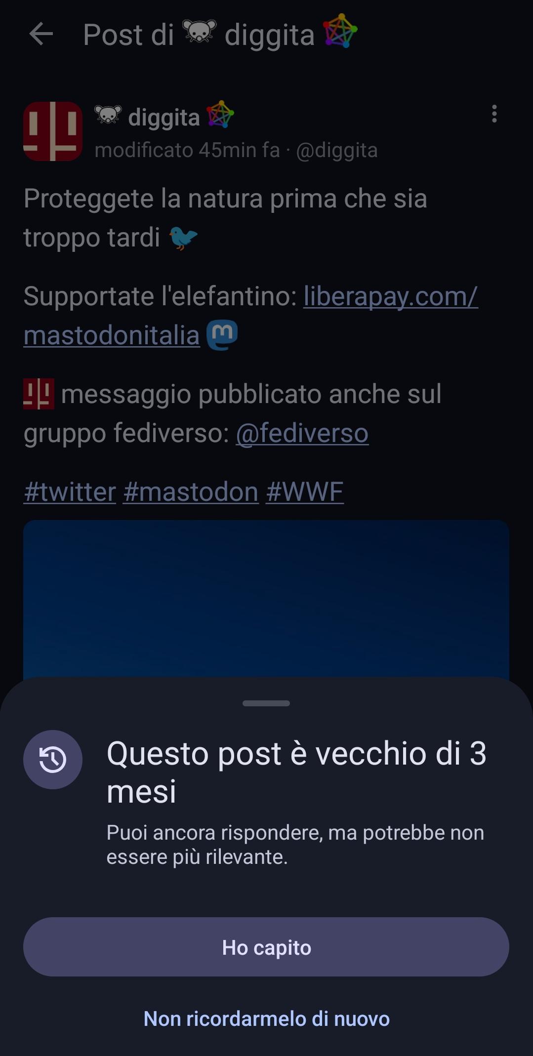 Post di 45 min dice che è vecchio di 3 mesi.