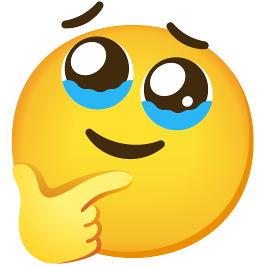 Adesivo Emoji Kitchen per le emoji 🥹 e 🤔