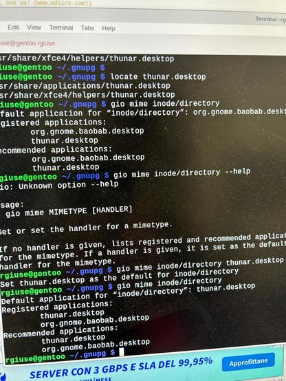 Terminale linux con l‘output del comando descritto