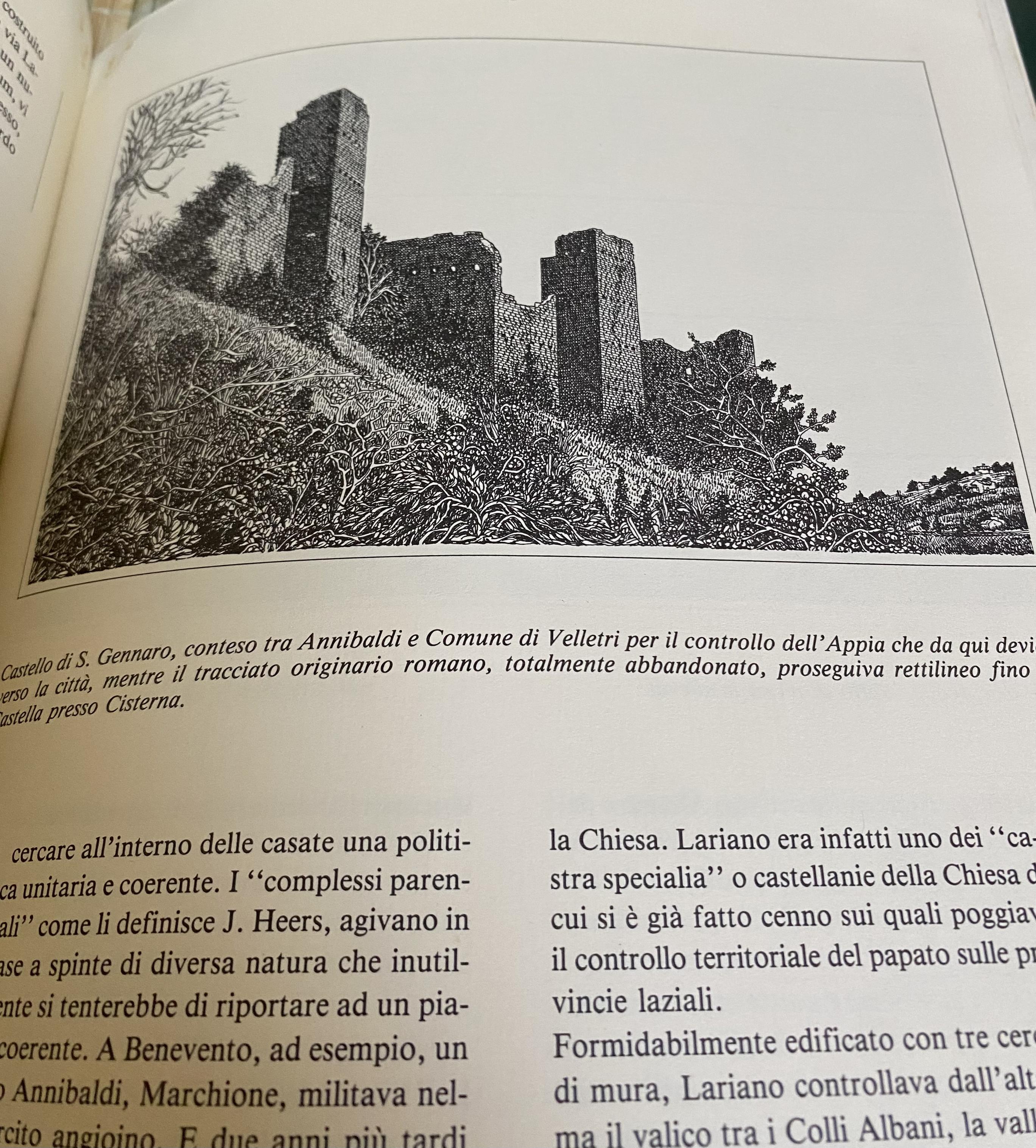 Black and white engraving of an old medievale Castle from a book