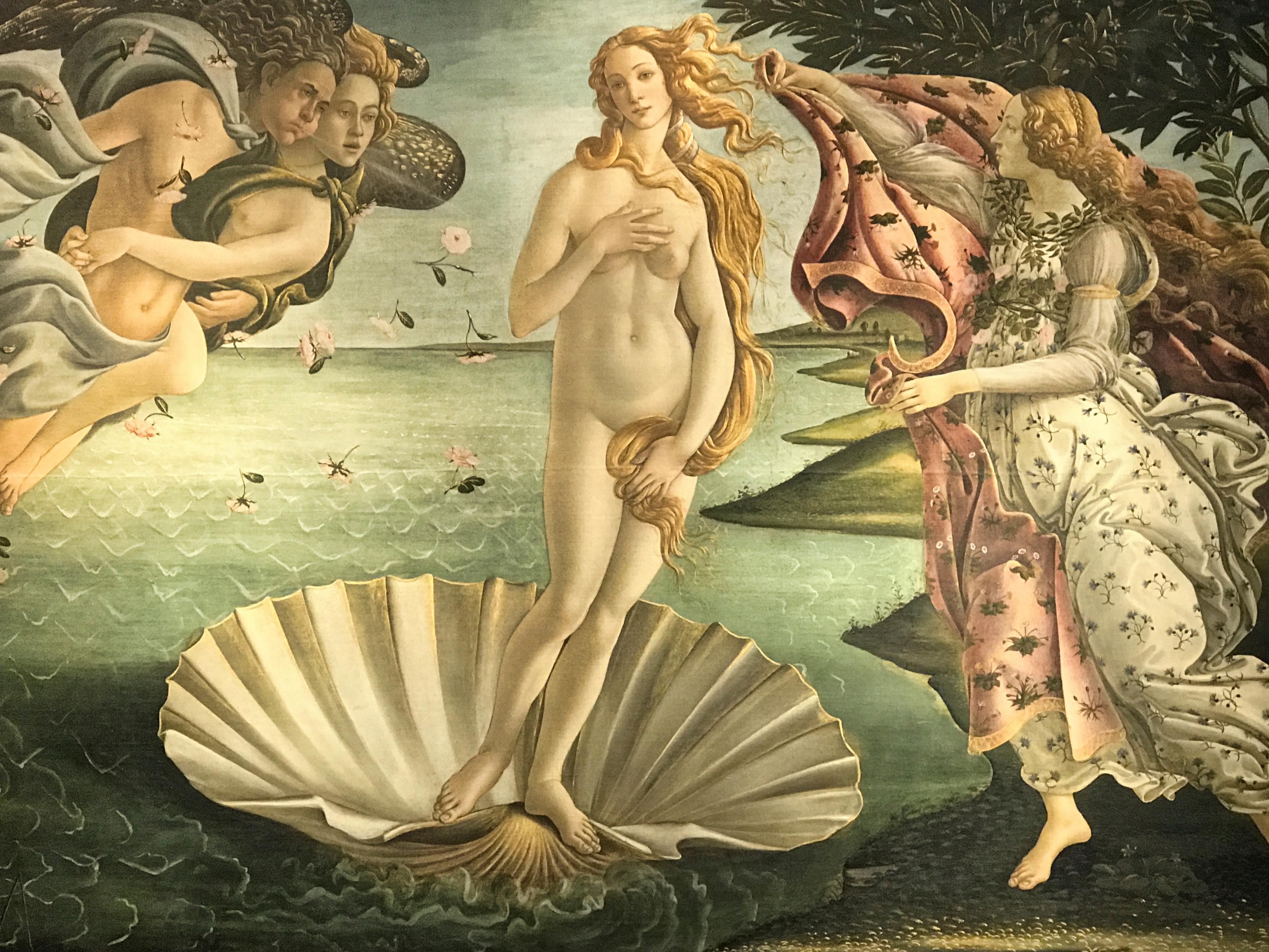 La Nascita di Venere di Sandro Botticelli(Galleria degli Uffizi di Firenze)