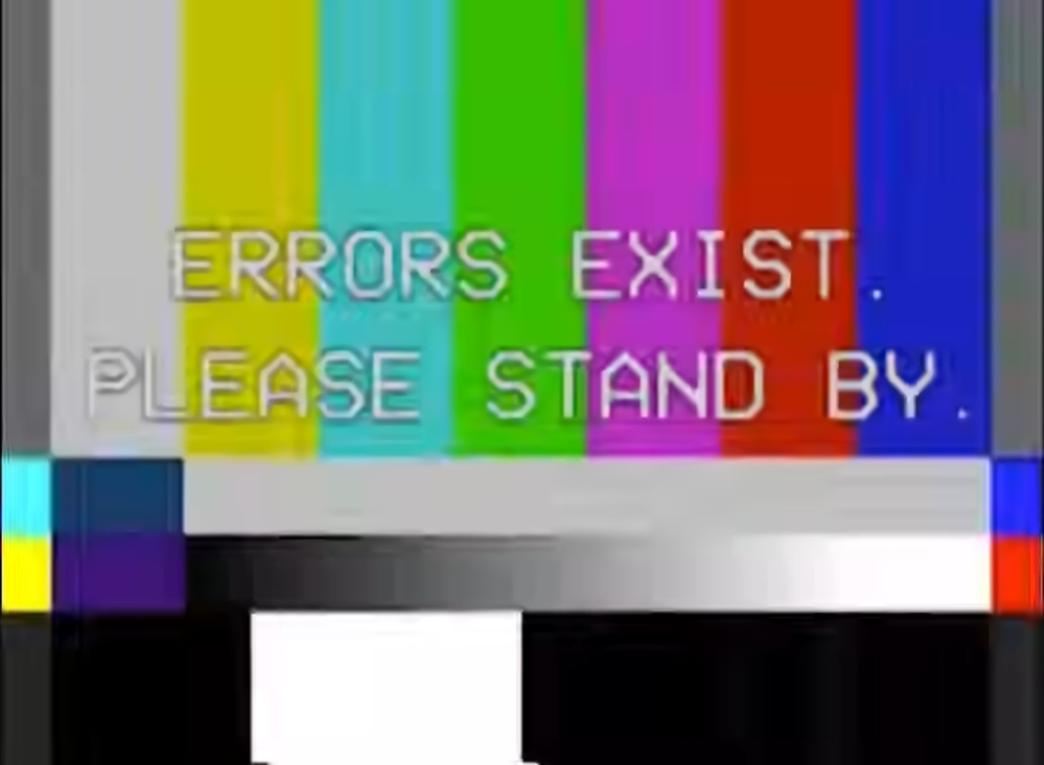 TV test pattern with error message