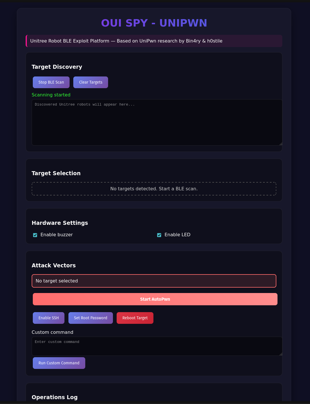Screenshot of Unipwn working on the HT Pager hardware.