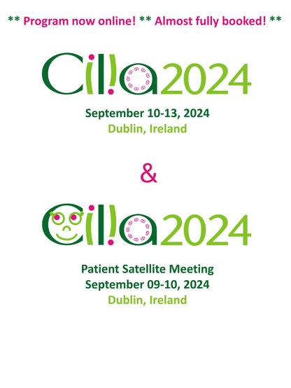 Logo of the conference Cilia2024 (September 10-13, 2024) with the i's depicting cilia and the i-dots basalbodies together with the similar logo for the patient's day held the day before (September 9, 2024)