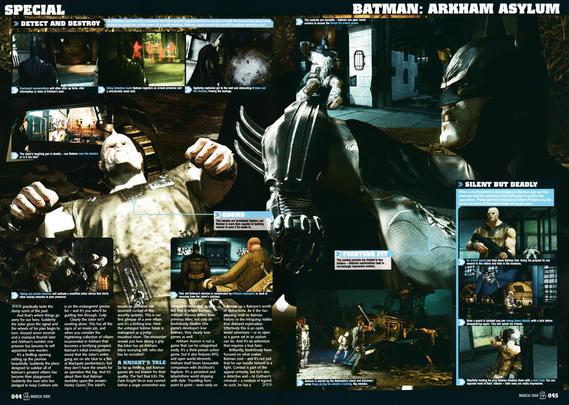 Preview for Batman Arkham Asylum  on PlayStation 3 and Xbox 360.
Taken from GamesMaster 209 - March 2009 (UK)