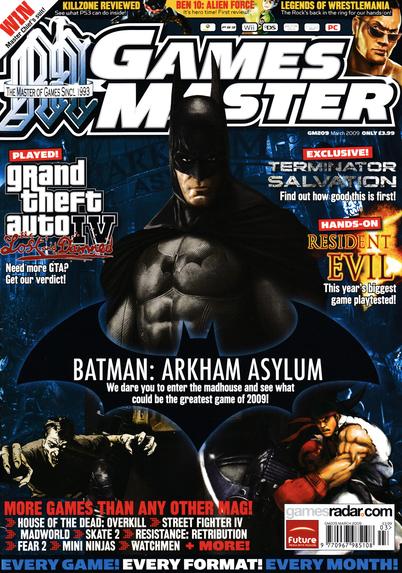 Front cover for GamesMaster 209 - March 2009 (UK), featuring Batman Arkham Asylum