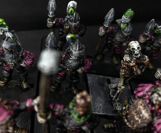 Overhead of the other half of the regiment. This side gives a view of the skeletons less than impressed face.