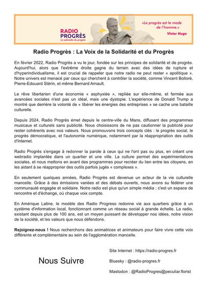 Tract de Radio Progrès, lire le pouet suivant.