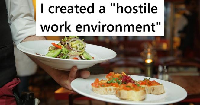 Waiter holding plates at restaurant