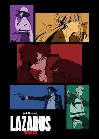 The vertical key art for the "Lazarus" anime series
