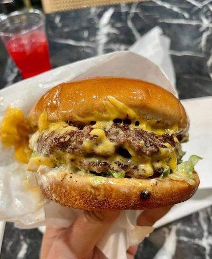 This burger was incredibly juicy, cheesy, and meaty, with just right amount of vegetables.