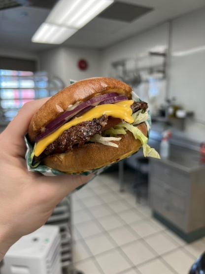 Loaded kids burger at my work