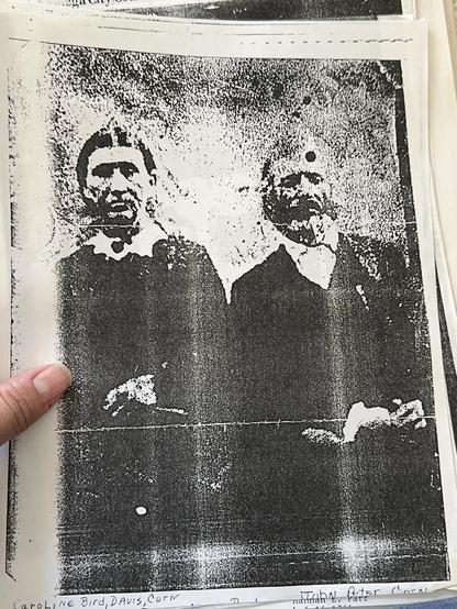 Xerox copy of an old photograph of my 4th great grandparents