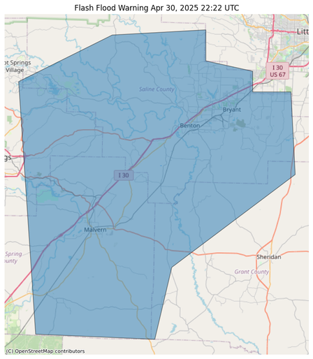 Flash Flood Warning issued April 30 at 5:22PM CDT until April 30 at 8:30PM CDT by NWS Little Rock AR