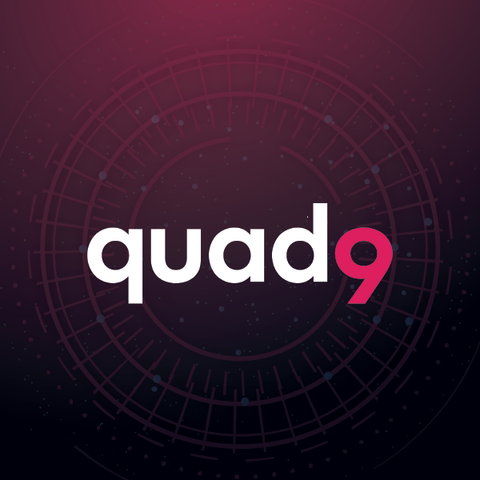 Quad9 logo centered on a dark background.