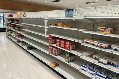 Empty shelves