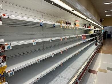 Empty shelves