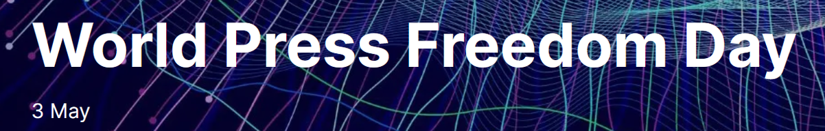 banner saying World Press Freedom Day