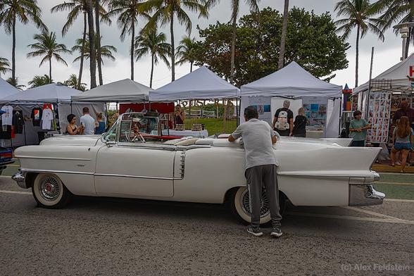 White 1955 Cadillac Eldorado convertible