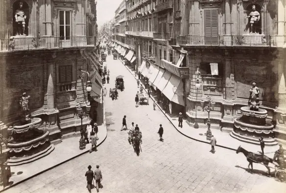 Passeggiata ai Quattro canti di città, Palermo primi del 900'