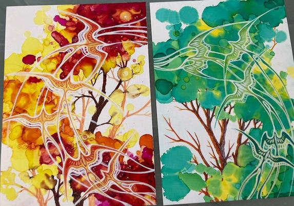 more painted wooshy birds