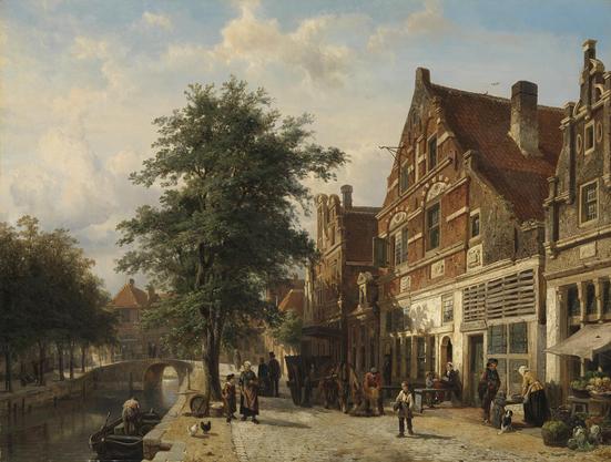 The Zuiderhavendijk, Enkhuizen, Cornelis Springer, 1868