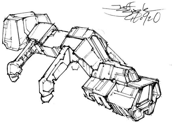Black and white line art sketch of an imaginative sci fi spaceship. Each one is very different.