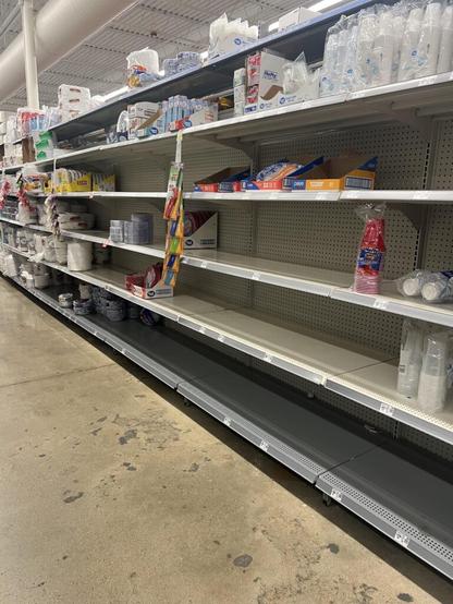 The picture below is a picture of my local Walmart that I just came from and it’s not looking good boys. The shelves are getting bare. ain’t seen this since the pandemic.
