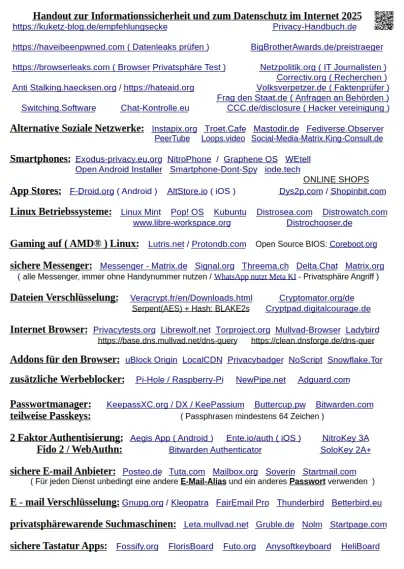Meine Datenschutz und Privatsphäre Übersicht 2025, für alle