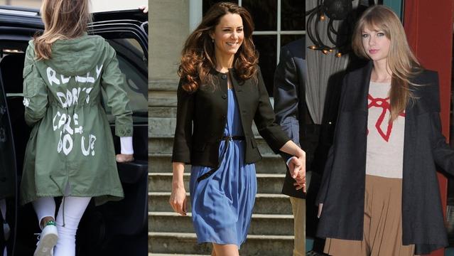 Melania Trump, Kate Middleton and Taylor Swift wearing Zara over the years.