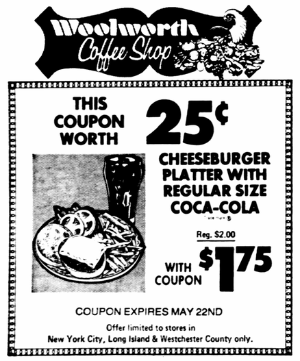 Woolworth Coffee Shop - May 1976 - New York