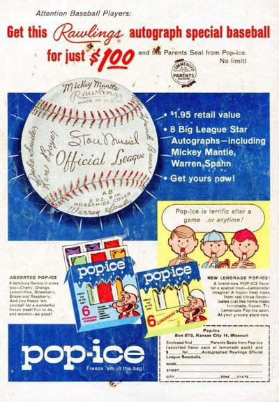 1962 pop-ice popsicles ad