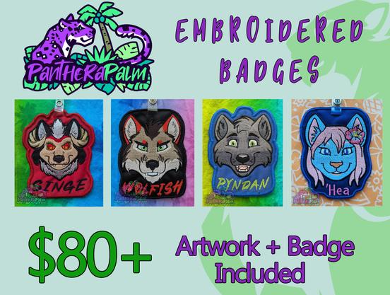 Embroidered badge ad. $80+. Artwork and badge included.