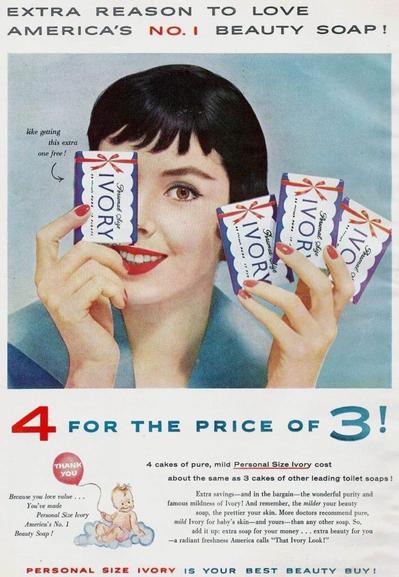 Ivory Soap, 1955 ad.