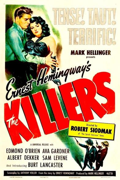 Four posters for the 1946 noir film “The Killers” from The USA, Italy, Germany and Spain.