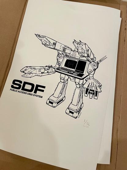 A print in the series of 36 of the SDF Mecha