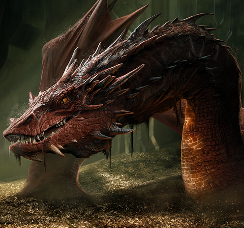 a close-up of the right side, the giant dragon