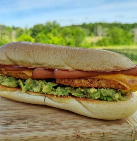 A four-pack of hoagie rolls