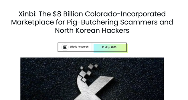 Xinbi: The $8 Billion Colorado-Incorporated Marketplace for Pig-Butchering Scammers and North Korean Hackers