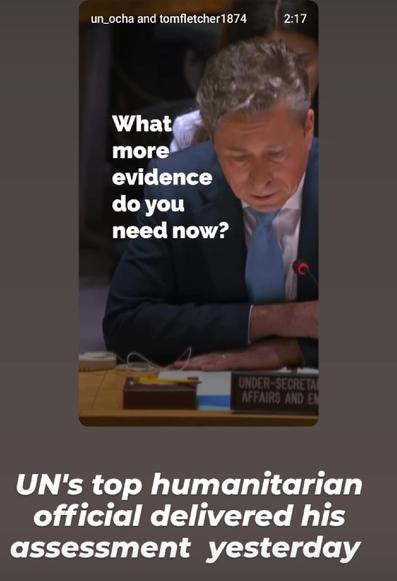 Yesterday, the UN's top humanitarian official delivered his assessment of Israel's barbaric war against the Palestinian people, intentionally making life unlivable in Gaza.
