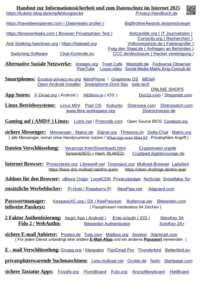 Meine Datenschutz und Privatsphäre Übersicht 2025, für alle