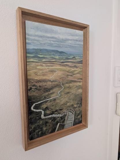 My painting of the Stairway To Heaven boardwalk up Cuilcagh in Fermanagh, Northern Ireland. I painted this as a wedding gift for my sister-in-law and her husband - this is where they got engaged!