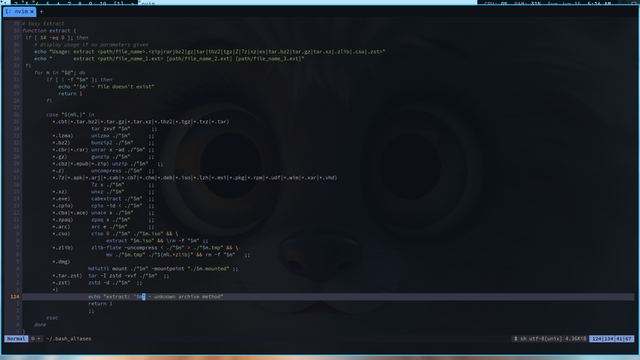 Picture with a bunch of bash scripting.