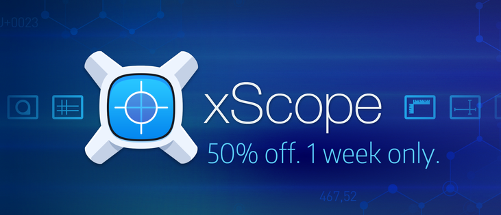 xScope promo graphic - 50% off - 1 week only