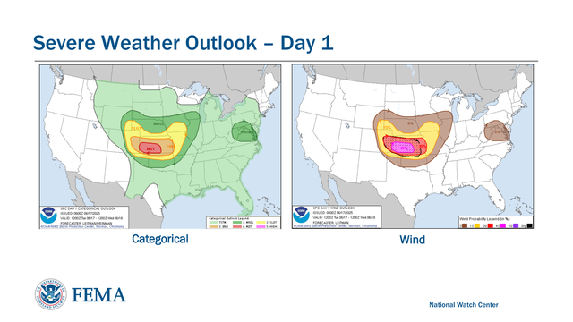 Categorical Wind
National Watch CenterSevere Weather Outlook – Day 1