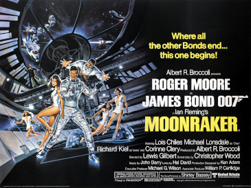 Moonraker marketing poster (low-res copy for compliance with copyright law fair-use allowances) from Wikipedia