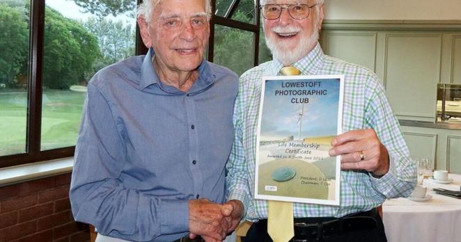 Lowestoft Photographic Club gives Ray Smith life membership