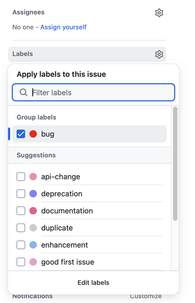 screenshot of a cleaner, higher contrast label panel