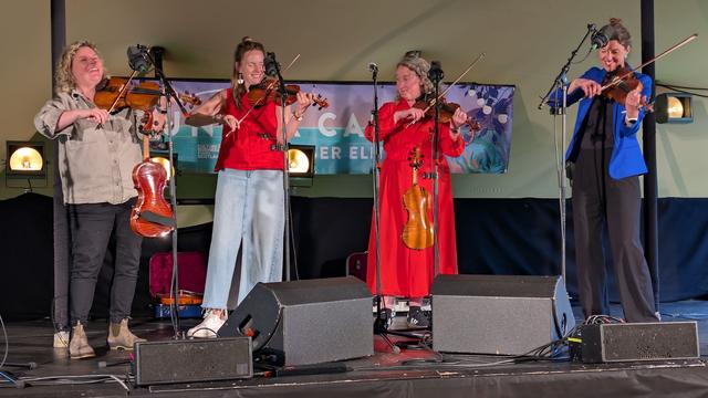 The four piece female fiddle group Rant at Eden Court Theatre Under Canvas.