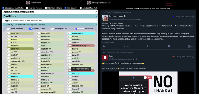 screenshot of fedialgo in action